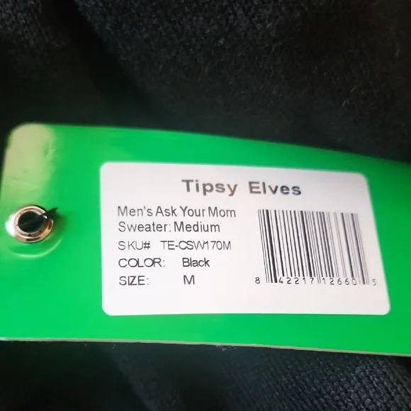 NWT Tipsy Elves Ask Your Mom If I’m Real Santa Christmas Sweater Mens M - Picture 7 of 13